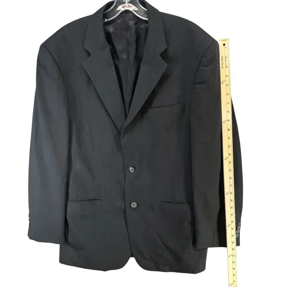 Pronto‎ Uomo Suit Jacket Mens 42L Black Wool Sport Coat Blazer Business Classic